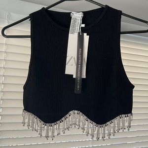 Zara Rhinestone Croptop M-L